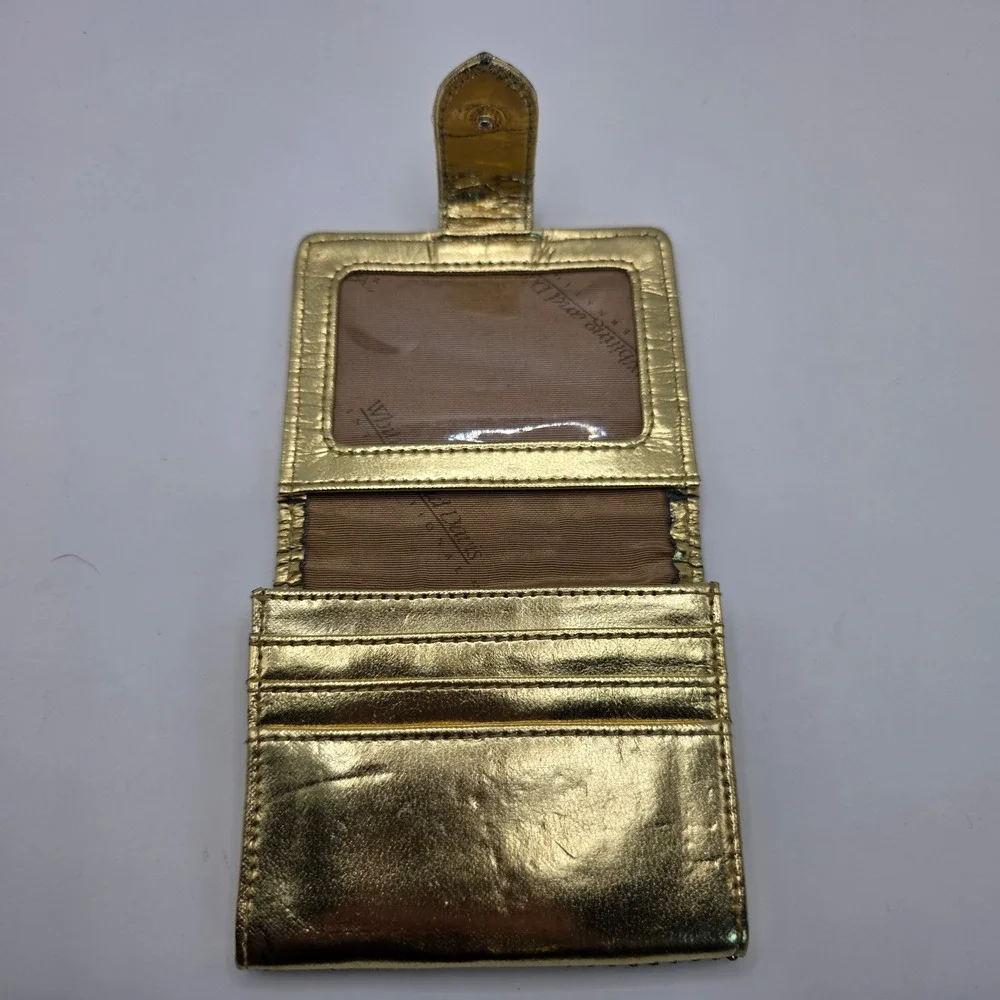 Whiting and Davis Vintage Gold Metal Mesh Bi-fold Wallet ID Window Card Slots